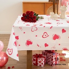 Valentine's Day Square Tablecloth - Love Heart 60" x 60" Square Pink
