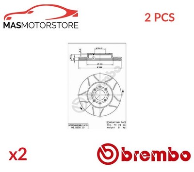 BREMSSCHEIBEN SATZ PAAR VORNE BREMBO 09550975 2PCS P NEU OE QUALITÄT