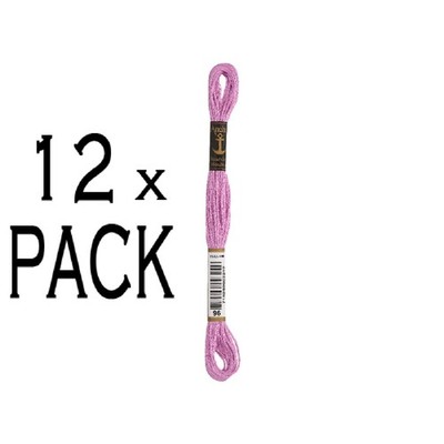 12x Anchor Sticktwist 8m, phlox, Baumwolle, Farbe 96, 6-fädig, VPE