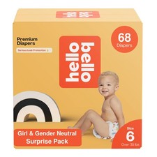 Hello Bello Premium Baby Diapers Size 6 - 68 Ct Disposable, Hypoallergenic
