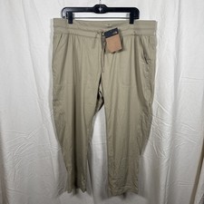 The North Face Womans Aphrodite Motion Crop Pants Twill Beige Size XL