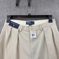 Polo Ralph Lauren Andrew Pant Mens 33x32 Sand Vintage Pleated Classic Fit Chino