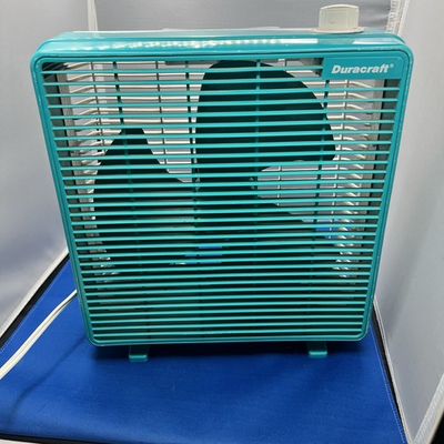 #ad Vintage 1990s Duracraft 10quot; Box Fan Table Desk Model DB 106 2 Speed Teal $27.99