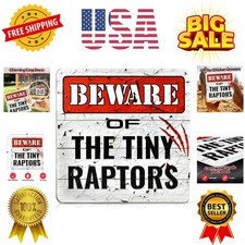 Tiny Raptors Chicken Decor   12" x 12" PVC Sign, Chicken Coop Accessories and...