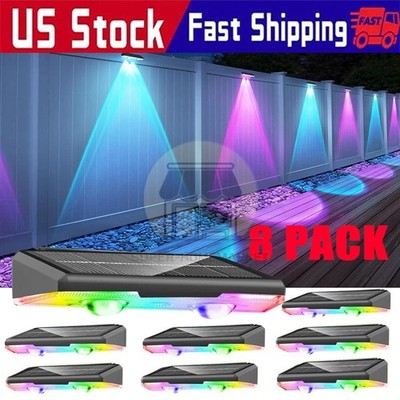 LED Solar Power Fence Lights Deck Door Wall Stair Step Outdoor Garden Decor Lamp