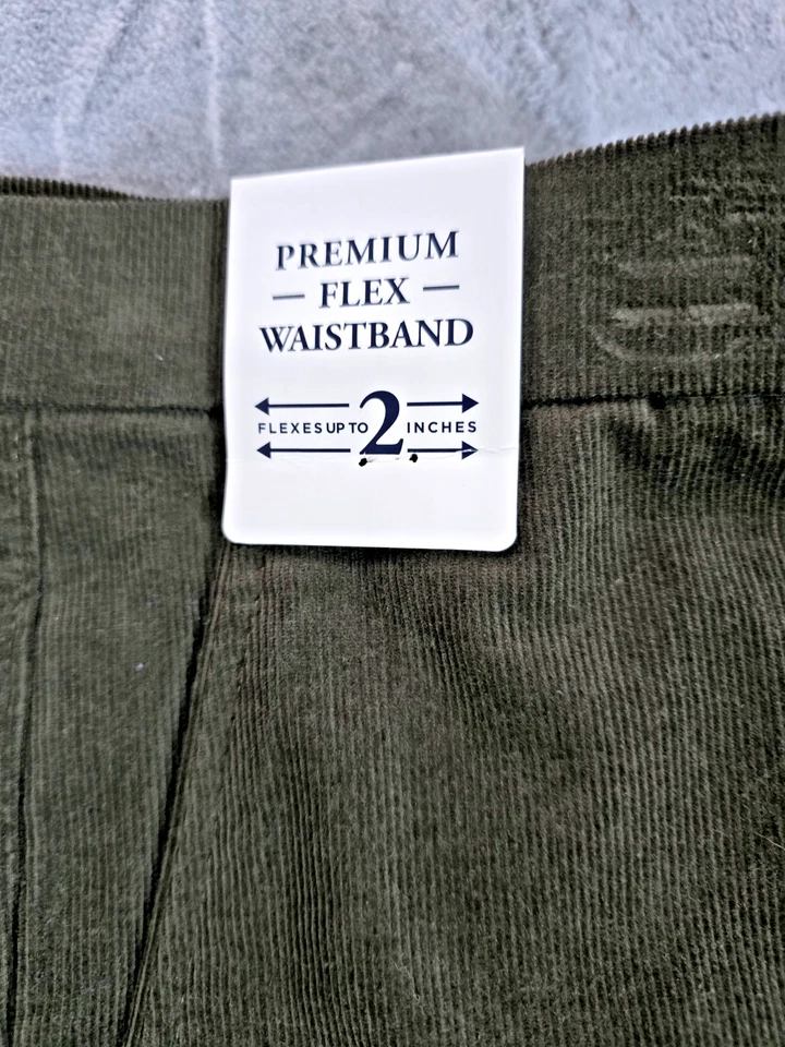 Haggar Мужская прямой крой эластичной военного зеленый вельвет Chino брюки, 36 Вт x 30 L - Изображение 3 из 4