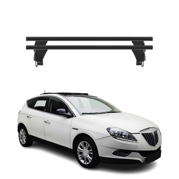 Menabo DachträGer GrundtäGer FüR Lancia Delta 2008-2014 50Kg Alu Schwarz 2 Tlg-image
