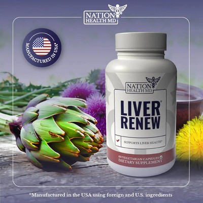Nation Health MD Liver Renew Formula with Artichoke Extract, 60 capsules