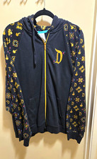 Disney Women’s Plus 3X Full Zip Hooded Fleece Hoodie Black Gold Logo Pockets