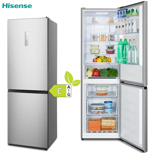 Hisense Nofrost KüHl Gefrierkombination Freistehend Edelstahl Inverter Leise NEU-image
