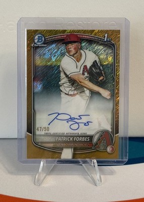 Patrick Forbes 2025 Bowman Draft Gold Shimmer Auto Arizona Diamondbacks  /50
