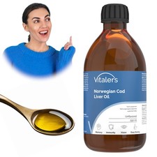 Vitaler's Omega-3 Lebertran Fischöl flüssig EPA DHA Vitamin A D E 1200 mg …