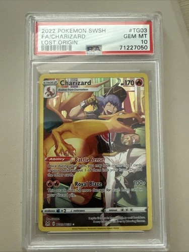 2022 POKEMON SWORD & SHIELD LOST ORIGIN #TG03 FULL ART/CHARIZARD PSA 10