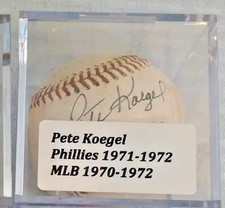 Pete Koegel Philadelphia Phillies Autographed Signed  Midwest League Baseball