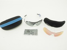 NEW Tifosi Davos Cycling Sunglasses White/Black Interchangable Lenses Clear/Rose