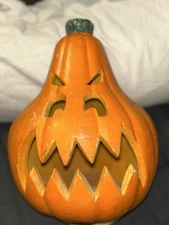 Vtg Jack O Lantern Pumpkin Halloween Paper Magic Works Plug In Light 90s
