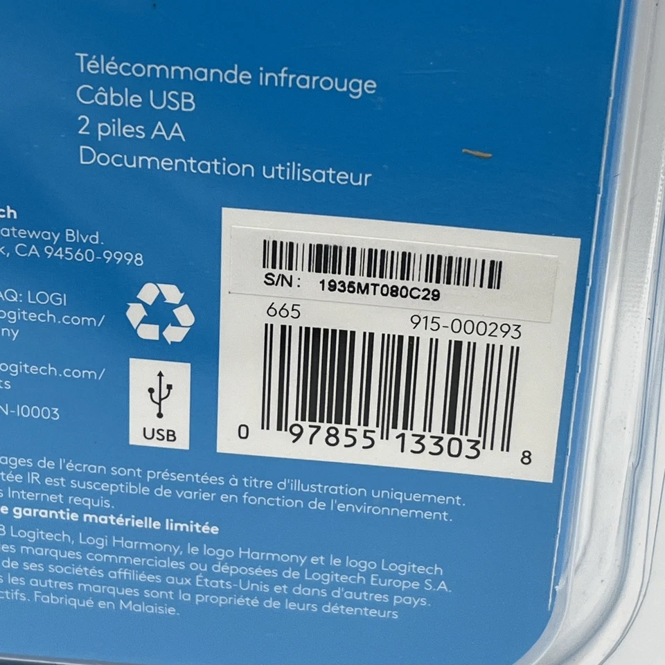 LOGITECH HARMONY 665 UNIVERSAL ADVANCED REMOTE CONTROL BLACK FACTORY SEALED NEW - Image 3 of 4
