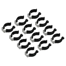 12pcs T8 U Clips Holder Bracket for LED Light Bulb Mounting Pipe Clamps Black