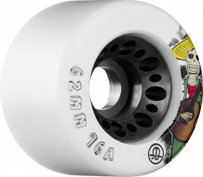 Rollerbones Day of the Dead Speed Wheels 62mm x 96a White 4 Pk