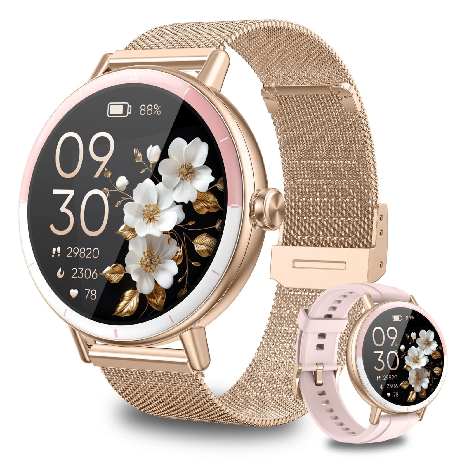 Smart Watches for Women Android/iPhone, IP68 Waterproof Fitness Tracker with ...