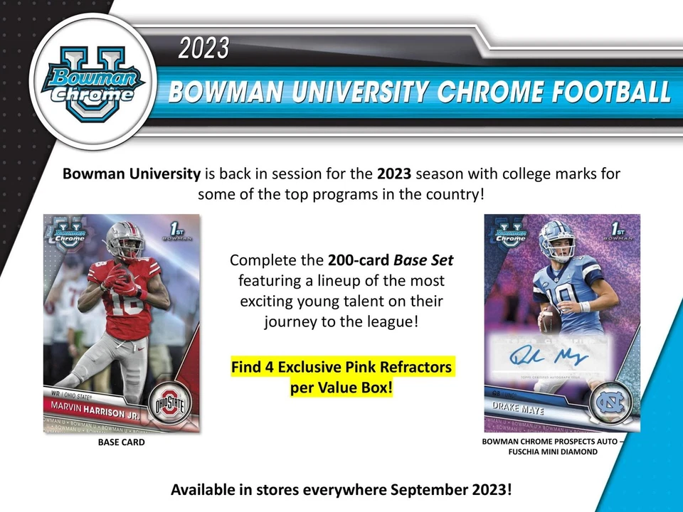 2023 Bowman University Chrome Football 7-Pack Blaster Box - Image 4 of 4