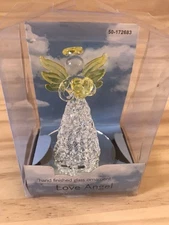 Christmas Ornament Angels of Love Glass "Angel Holding Heart" in Box