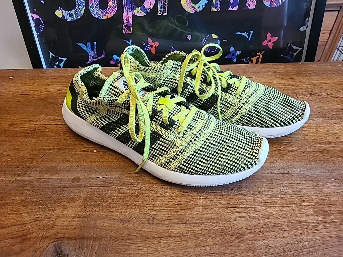 Adidas Element Refine Tricot Solar Slime Green Black Running Shoes Mens 8.5 adidas Element Refine Tricot Slime Black for Sale  main image 2