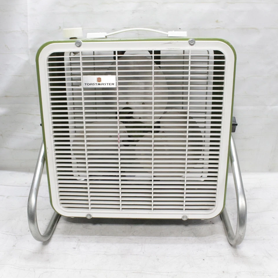 Ventilador Toastmaster retro vintage raro verde 3 velocidades base inclinable de metal 14 X 14 Foto 2 de 4