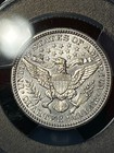 1910 P Silver Barber Quarter 25C- Philadelphia, PCGS, Almost Unc/AU Details — photo 2