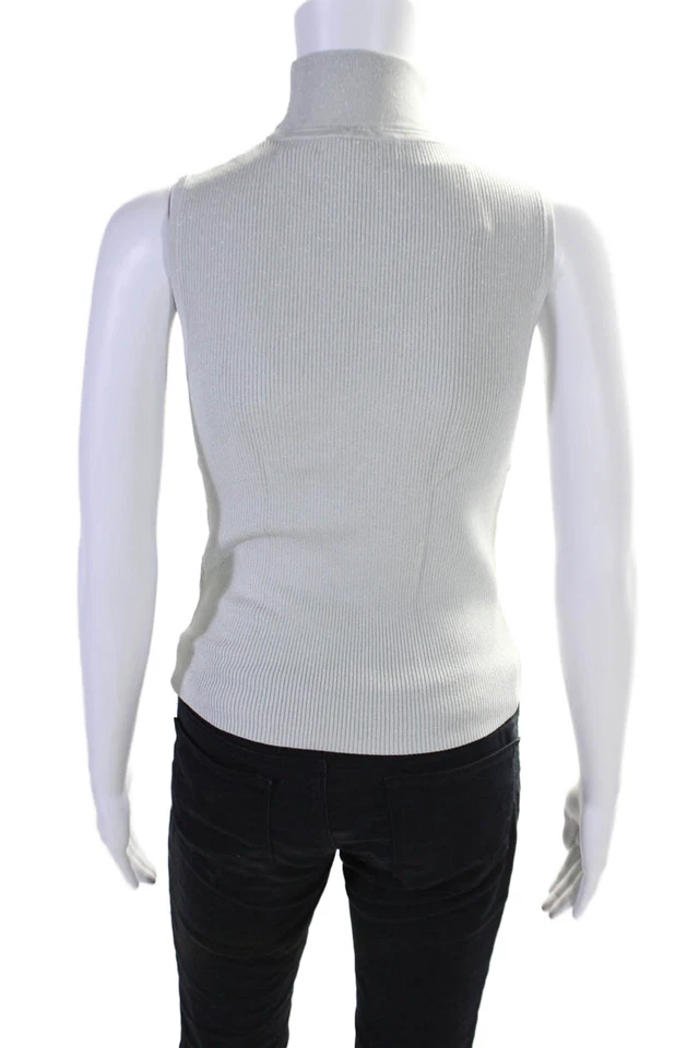 Suéter regata Intermix feminino gola quadrada sem mangas glitter com nervuras verde tamanho P - Imagem 3 de 4