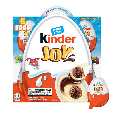 Kinder Joy Eggs, Treat plus Toy, Chocolatey Wafer Bites, Individually Wrapped, 6