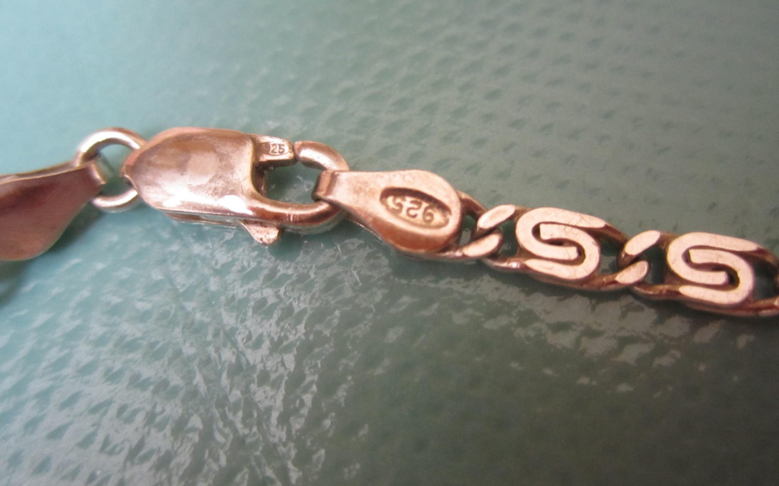 Solid 925 Sterling Silver Flat Link Snail Chain B… - image 4