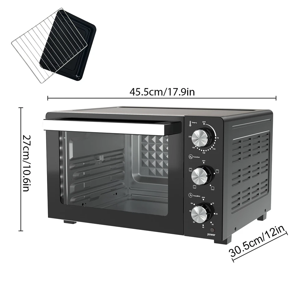 SUPERLEX 20L Minibackofen MiniOfen Unter-Oberhitze Toastofen Pizzaofen Grillrost - Bild 2 von 4