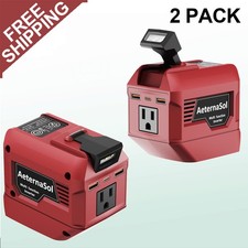 2-Pack 250W Power Inverter for Milwaukee M18 18V Battery AC Outlet 3 USB Ports