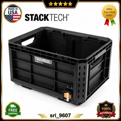 TOUGHBUILT STACKTECH Crate TB-B1-X-50 21'' Stackable Tool Storage Box Black-New 