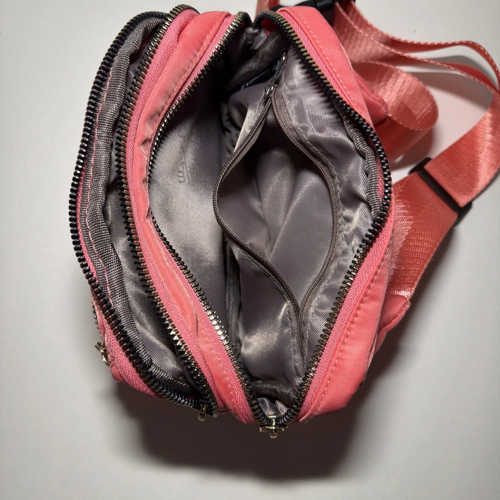 Belt Bag Coral Pink Crossbody Waist Fanny Pack Womens Adjustable On The Go Bag