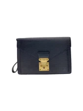 LOUIS VUITTON Pochette Serie Dragonne Epi Leather Black