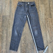 Vintage Levi's 550 USA Relaxed Fit Tapered Leg Black Jeans Wom Size 9 See Photos