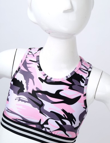 UK Kids Girls Leggings Sets Athletic Sports Outfits Racer Back Tank Skinny Pants - Picture 28 of 97