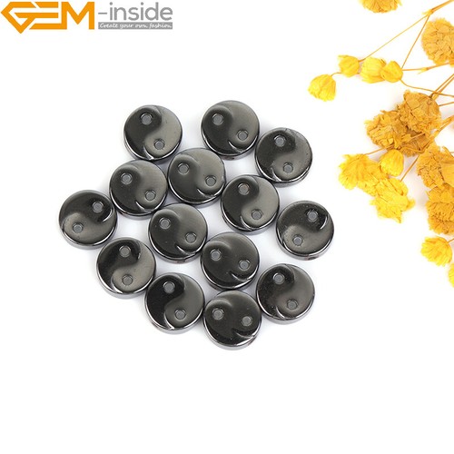 Cuentas de hematita negras naturales fabricación de joyas poder energía chakra 15" moneda cruz - Imagen 56 de 360