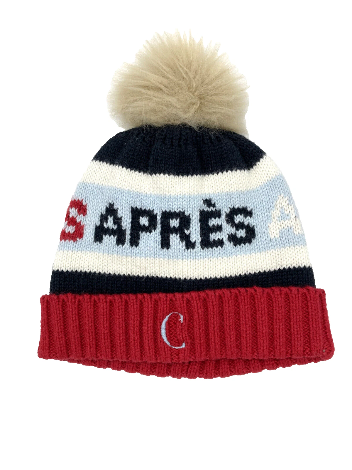 Mark and Graham C mono Cotton Cashmere Baby Hat APRES SKI 2020 stock NWOT 21