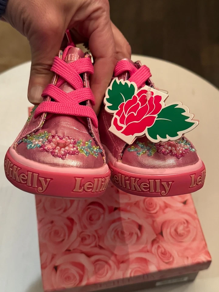 Lelli Kelly LK9459 Candy Baby Rosa Bota Zapatos NUEVO Botín Encaje Cremallera Cuentas a Mano Foto 4 de 4