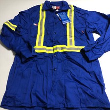 Big Bill FR Mens Large Tall Flame Resistant Blue LS Work Shirt Westex NWT