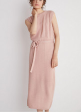 Anthropologie Callahan Belted Sweater Knit Midi Dress Blush pink L Large NWT