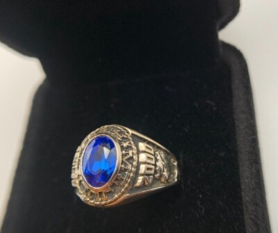 Jostens 10K White Gold Blue Spinel Class Ring FREEship | eBay Jostens 10K White Gold Blue Spinel Class Ring FREEship | eBay