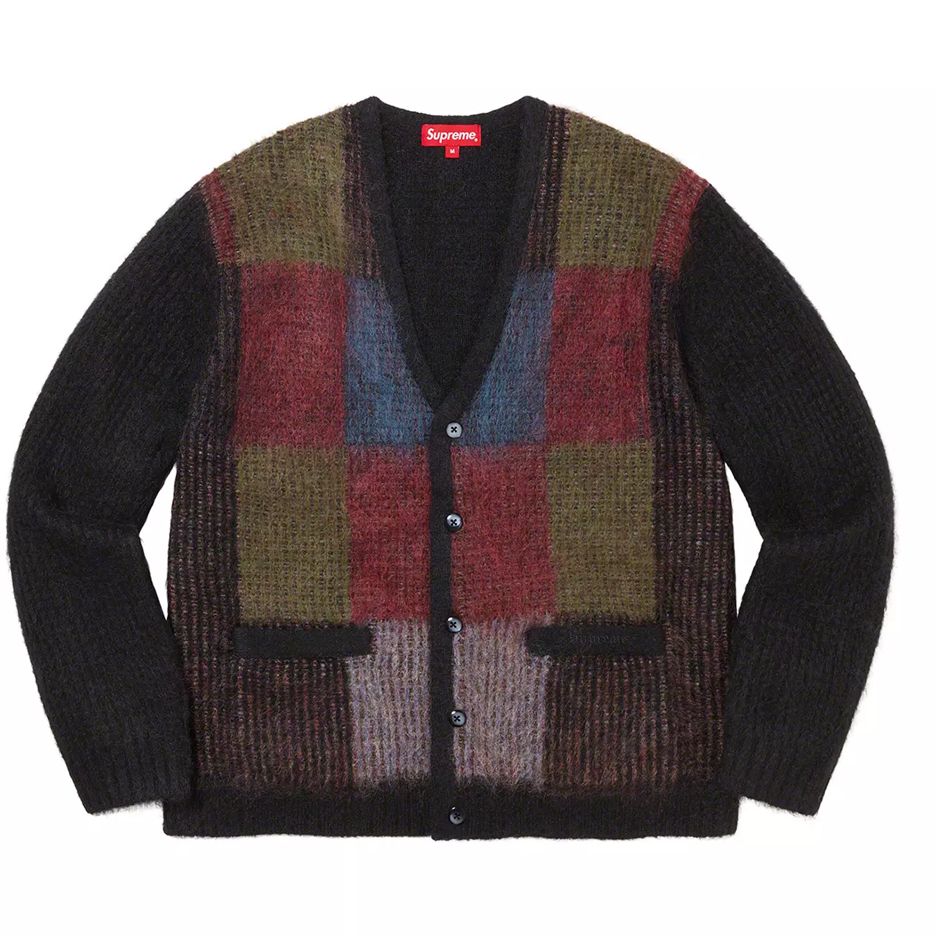 Cardigan à grille brossée Supreme (taille grande) noir SS22 flambant neuf