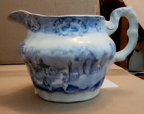 Antique Ridgway ORIENTAL Blue Transfer 12 oz Creamer - Picture 4 of 7