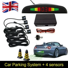 4 Parking Sensors LED Car Auto Backup Reverse Rear Radar System Alert Alarm Kit