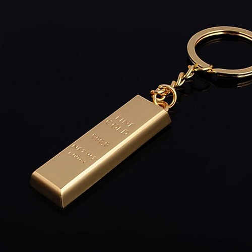 Metal Faux Gold Bar Ingot Bullion Keychain Key Chain Keyring Keyfob ParCCTMMoFF - Picture 3 of 6