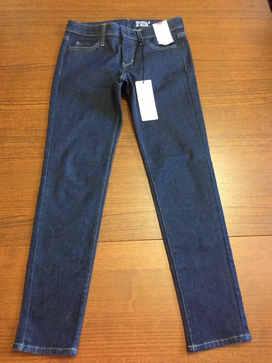 *NEW* UNIQLO Dark Wash Blue Jeans Ultra Stretch Super Skinny Fitted Ankle  SZ 26